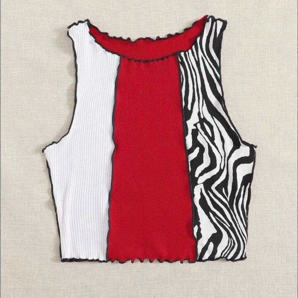 NWT - Women’s Red Zebra Crop Tank / Clothing